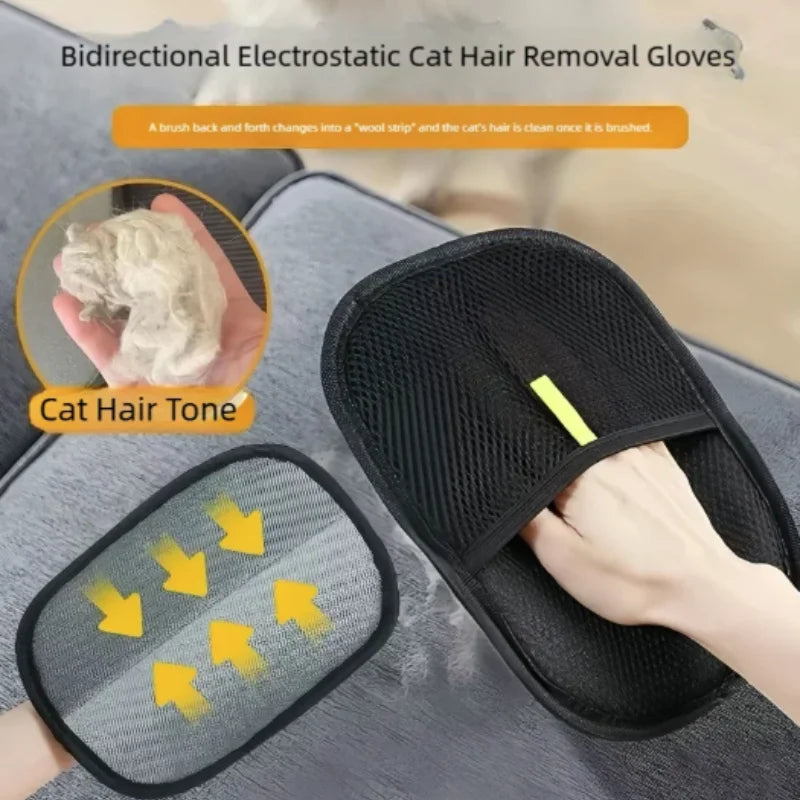 Pet Gloves for Cat Dog Hair Remover Brush - Household Hair Cleaning Tool