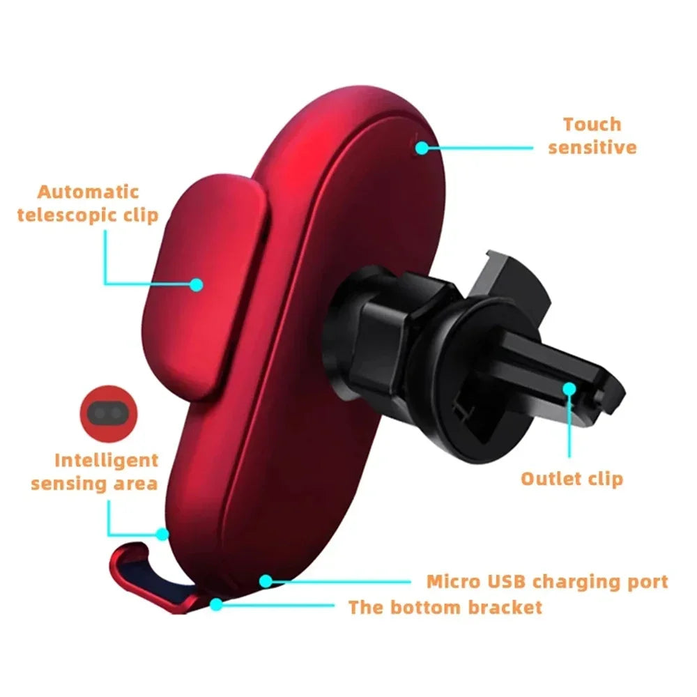 Wireless Charger Car Phone Holder Air Vent Automatic Clamping