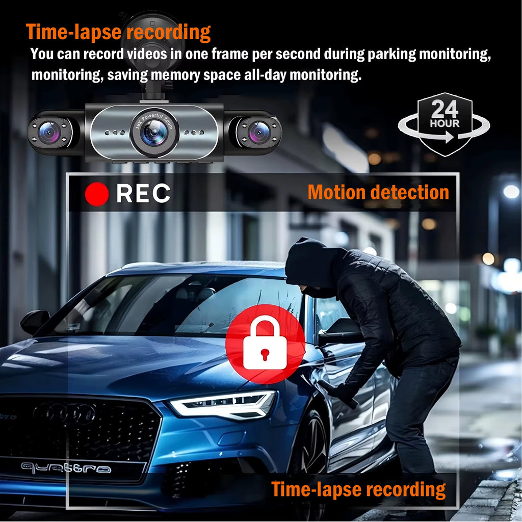 4 Channel Dash Cam 360 Car Video Recorder Night Vision