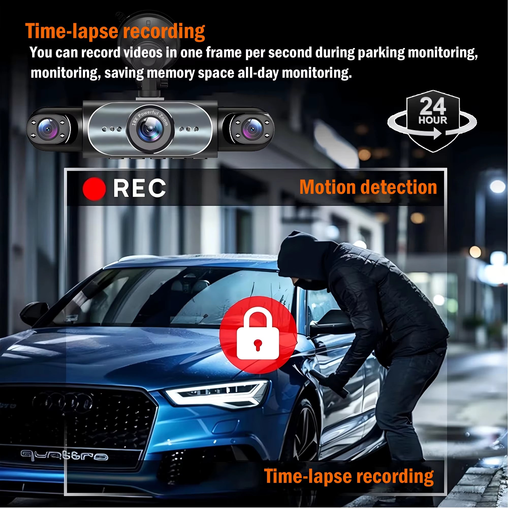 4 Channel Dash Cam 360 Car Video Recorder Night Vision