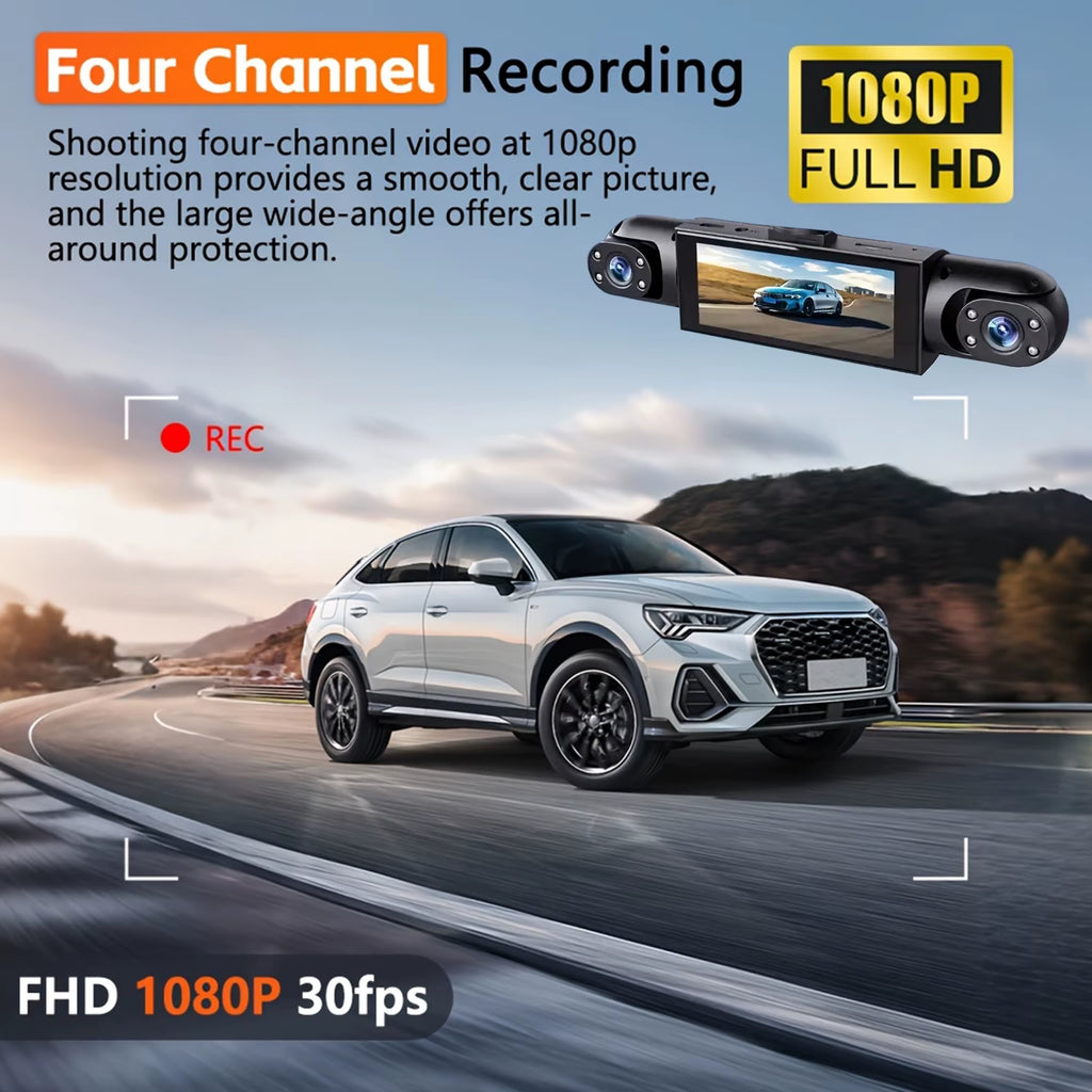 4 Channel Dash Cam 360 Car Video Recorder Night Vision