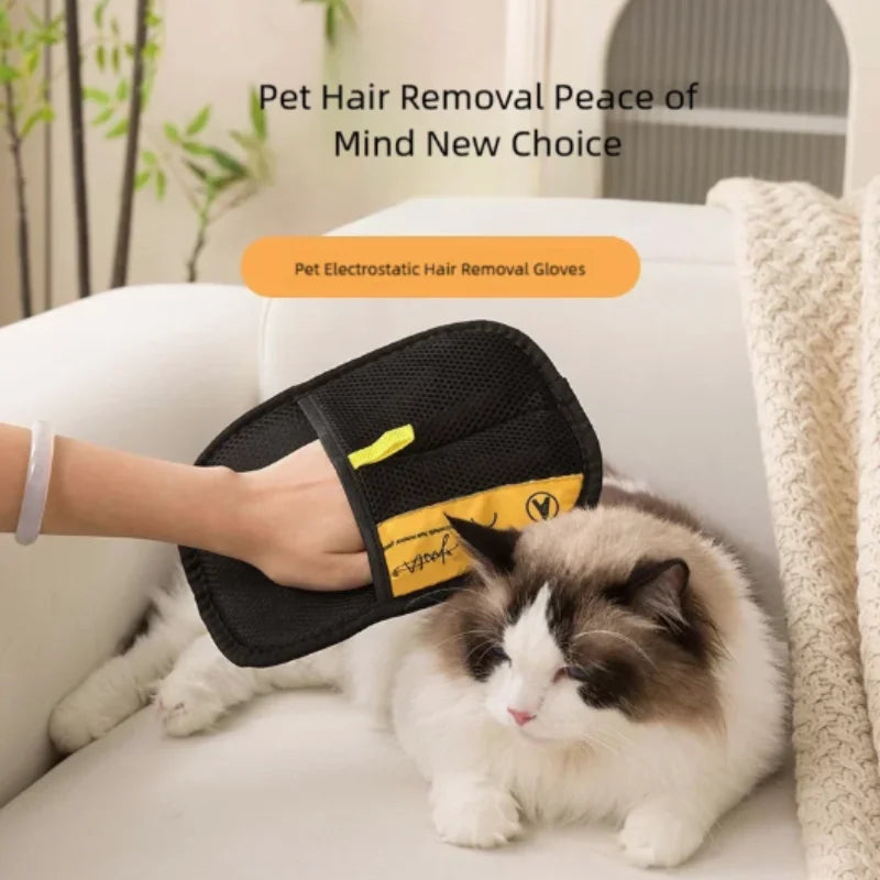 Pet Gloves for Cat Dog Hair Remover Brush - Household Hair Cleaning Tool