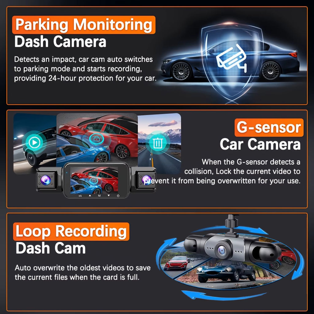 4 Channel Dash Cam 360 Car Video Recorder Night Vision