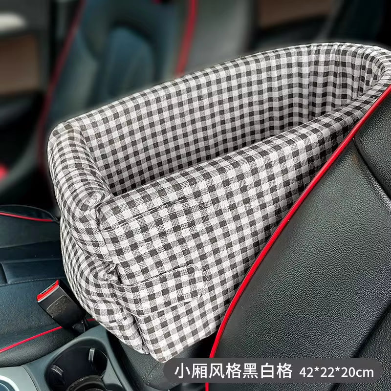 Portable Dog Car Seat Carrier - Safety Travel Bed for Small Dogs & Cats