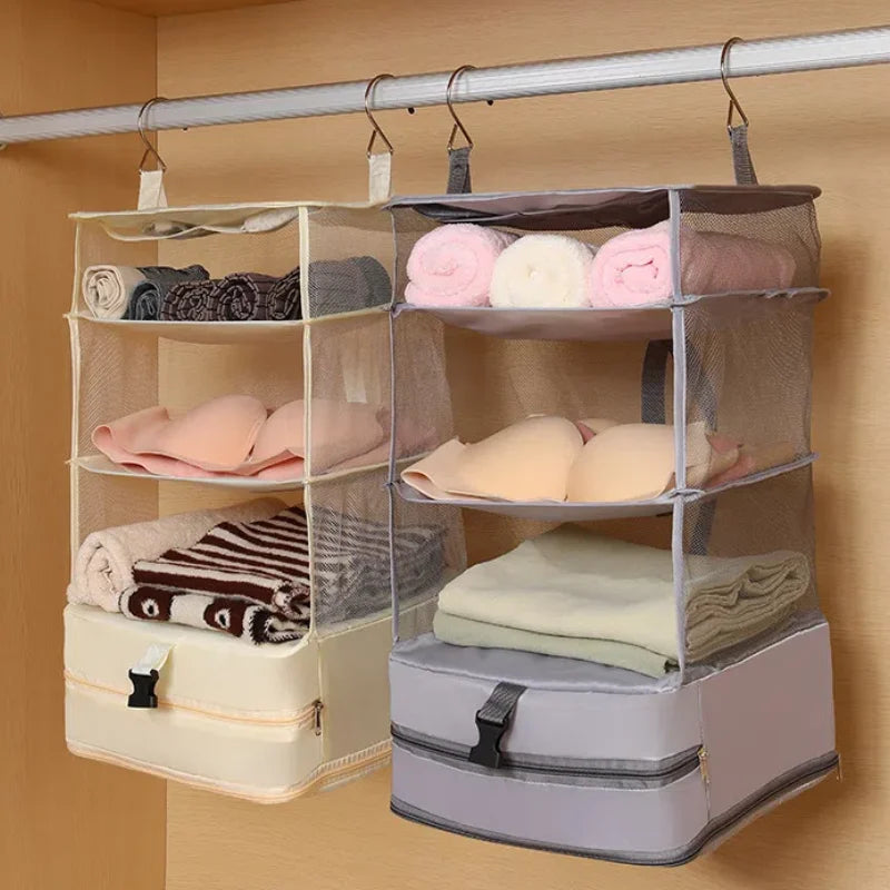 3-In-1 Travel Clothes Storage Hanging Bag Garment Organizer