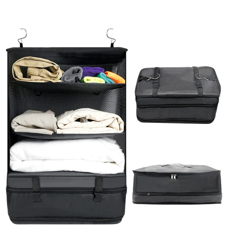 3-In-1 Travel Clothes Storage Hanging Bag Garment Organizer