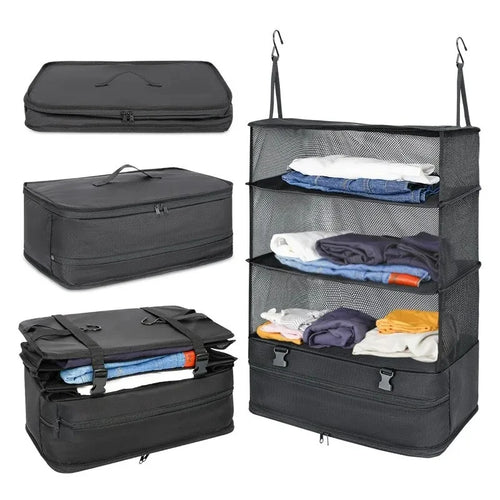 3-In-1 Travel Clothes Storage Hanging Bag Garment Organizer