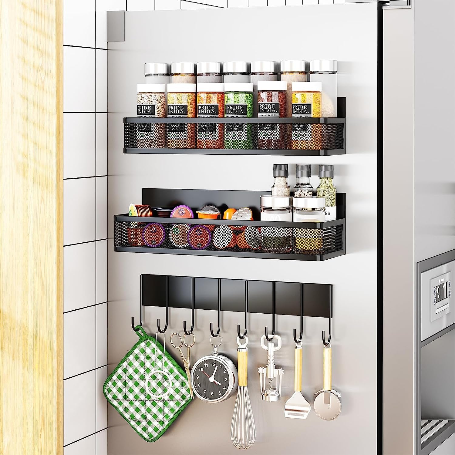 Hope Magnetic Spice Rack with Hook Organizer