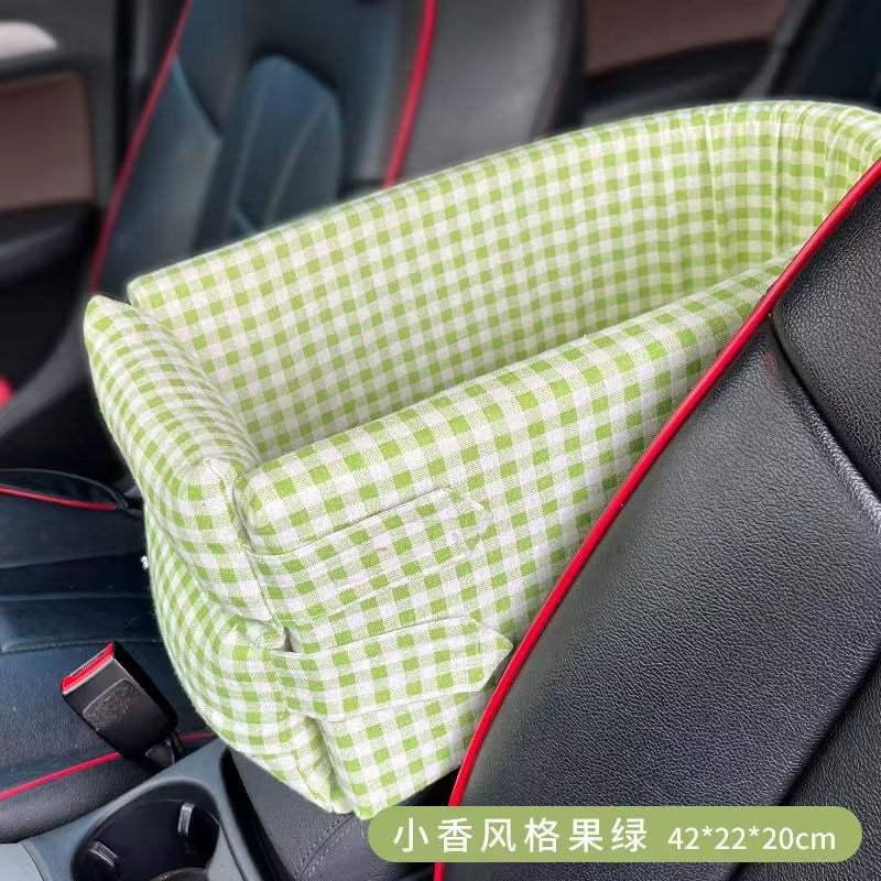 Portable Dog Car Seat Carrier - Safety Travel Bed for Small Dogs & Cats