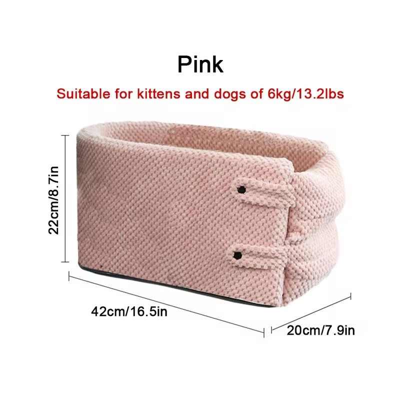 Portable Dog Car Seat Carrier - Safety Travel Bed for Small Dogs & Cats