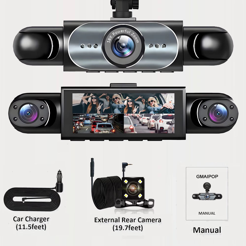 4 Channel Dash Cam 360 Car Video Recorder Night Vision