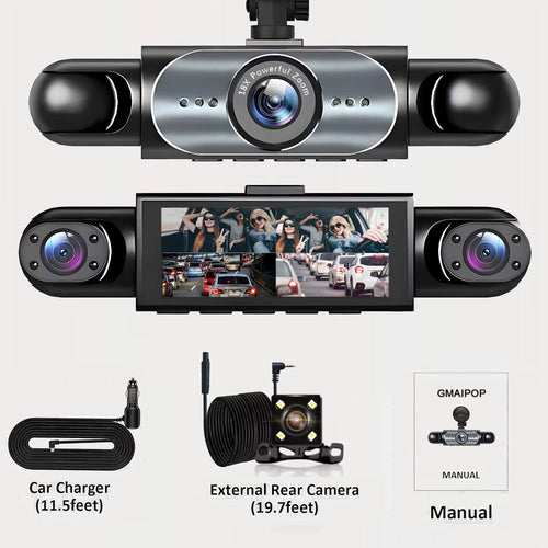 4 Channel Dash Cam 360 Car Video Recorder Night Vision