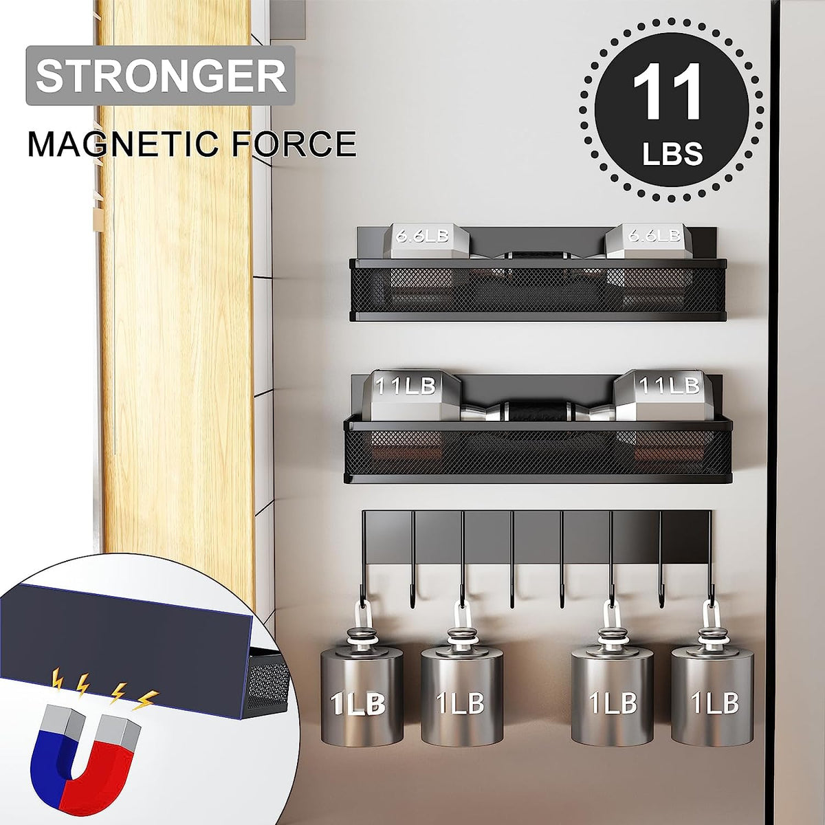 Hope Magnetic Spice Rack with Hook Organizer