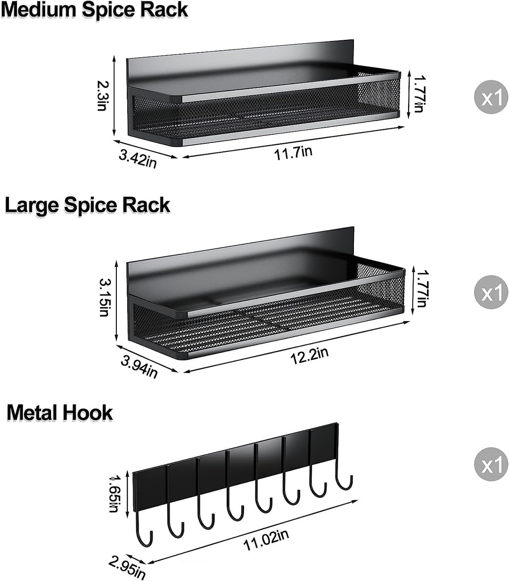 Hope Magnetic Spice Rack with Hook Organizer