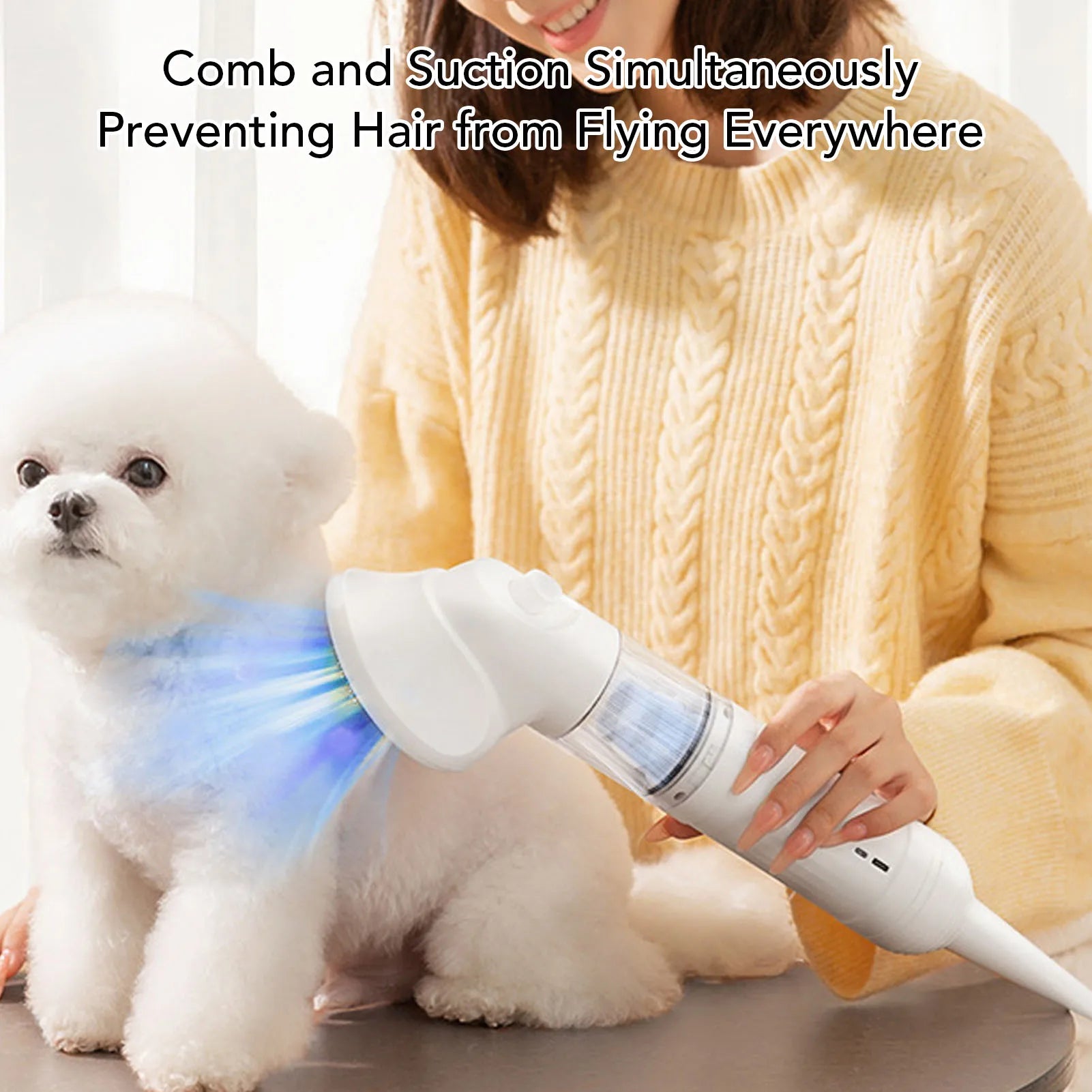 Pet Grooming Vacuum Kit - Automatic Shedding Brush for Dogs & Cats